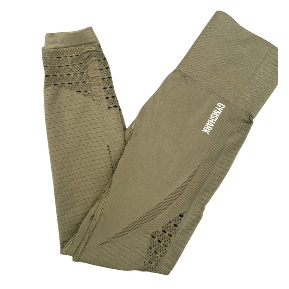 Gymshark Energy Seamless High Rise Laser‎ Cut Olive Green See Measurements